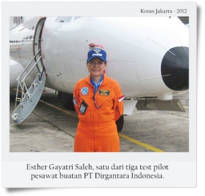 Esther Gayatri Saleh, Satu-satunya Test Pilot Perempuan Indonesia dan Asia